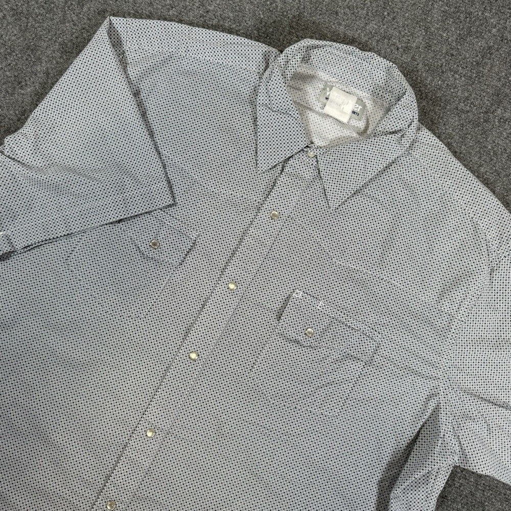 Wrangler Wrancher Shirt Mens 2XL Pearl Snap Western‎ Geometric Short Sleeve